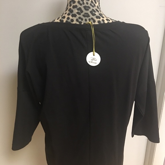 MEGI Collection black embellished top size L - Picture 6 of 6